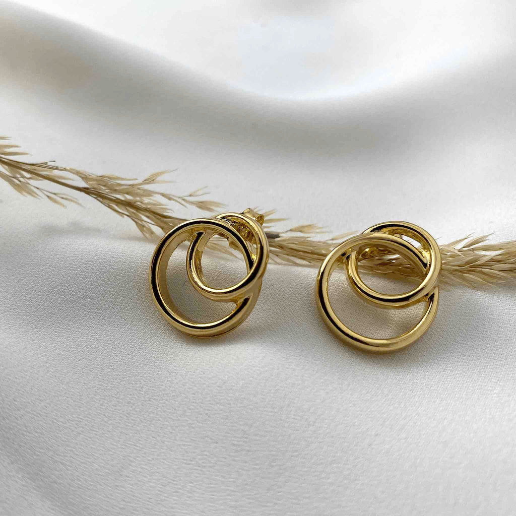 Betty Earrings- Dainty Handmade -Gold Minimalist - Modern Gift for Her - Piper and Pearl Jewelry - Montreal Canada Artisan