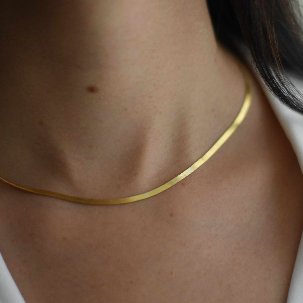 Gold Vermeil Necklace Woman Jewelry Gold Chevron Piper and Pearl Minimalist Delicate Dainty Made in Canada
