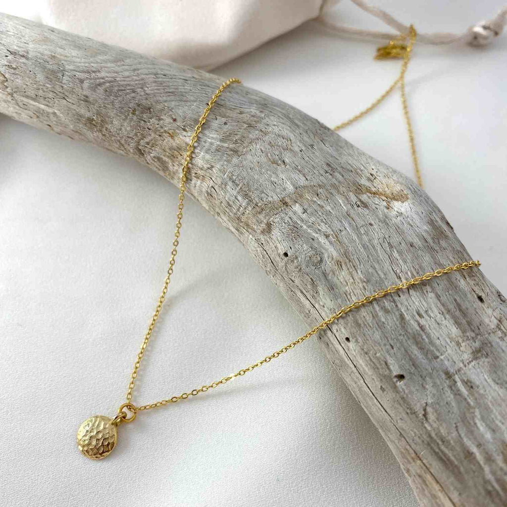 Julie Necklace - Dainty Handmade -Gold Minimalist - Modern Gift for Her - Piper and Pearl Jewelry - Montreal Canada Artisan