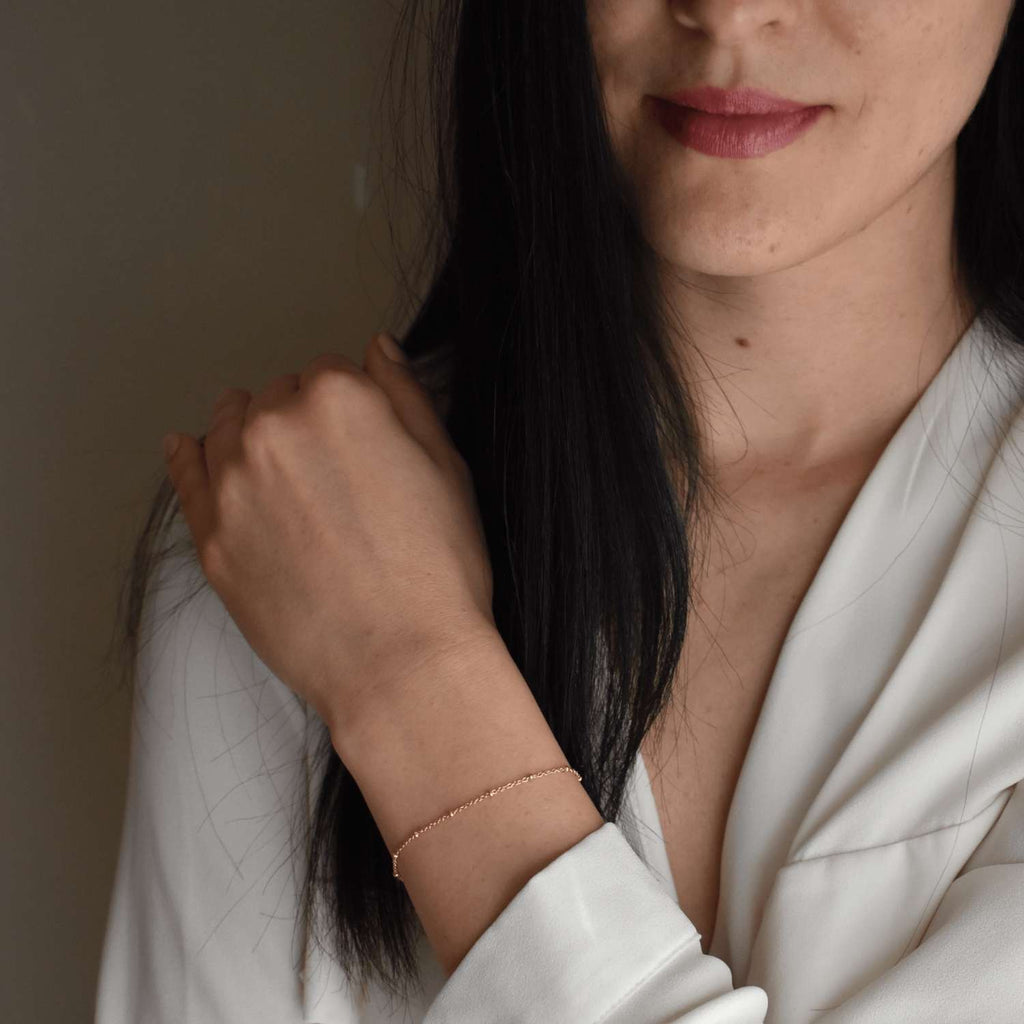 Maeve Bracelet- Dainty Handmade -Gold Minimalist - Modern Gift for Her - Piper and Pearl Jewelry - Montreal Canada Artisan