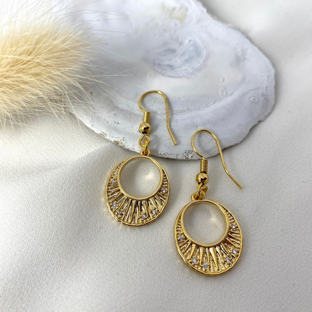 Virginie Earrings- Dainty Handmade -Gold Minimalist - Modern Gift for Her - Piper and Pearl Jewelry - Montreal Canada Artisan
